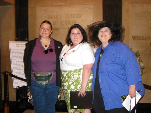 The founders of Mary Lincoln's Coterie (L to R) Donna Daniels, Valerie Gugala, and Donna McCreary